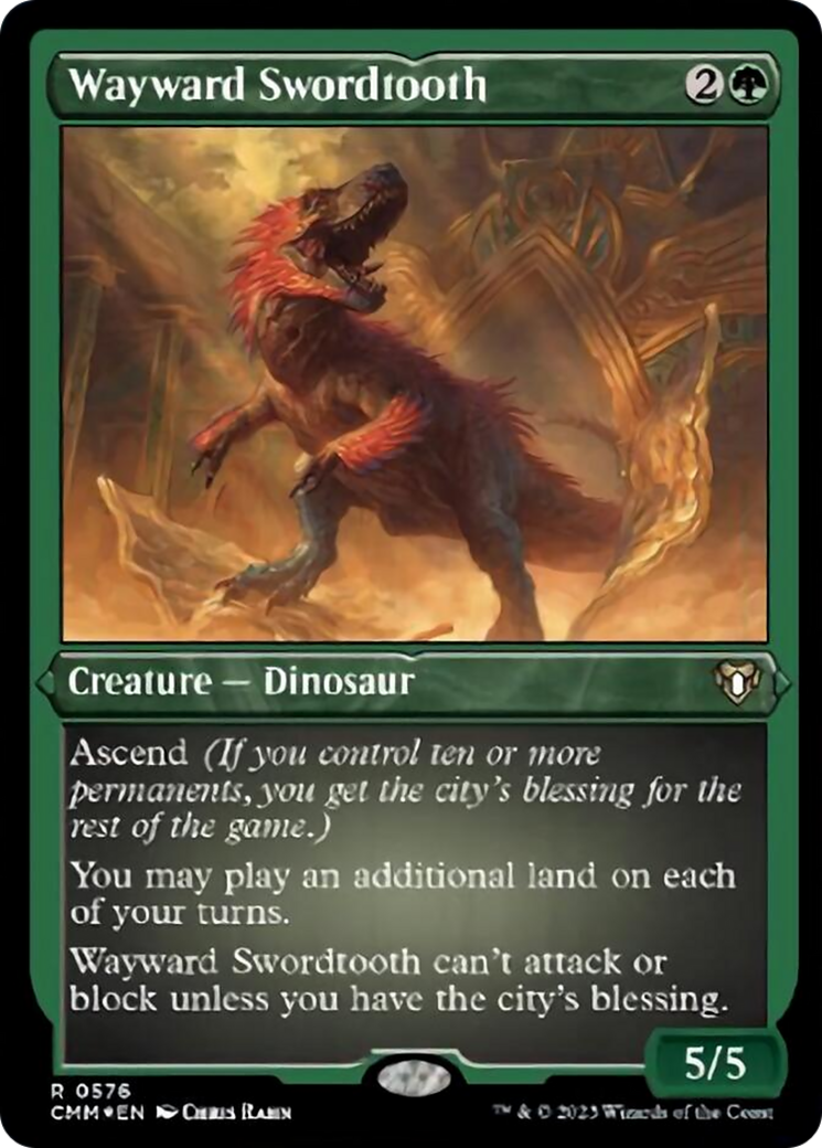 Wayward Swordtooth (Foil Etched) [Commander Masters] | Devastation Store