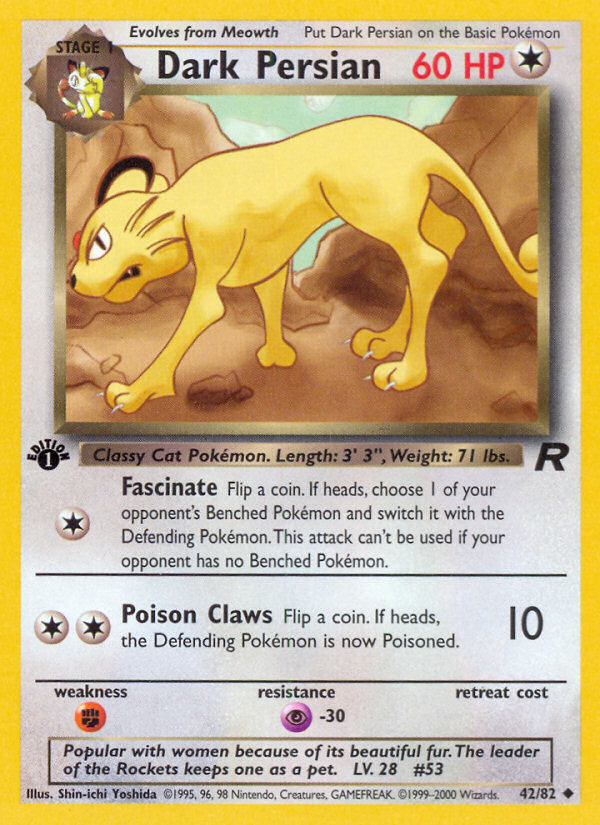 Dark Persian (42/82) [Team Rocket 1st Edition] | Devastation Store