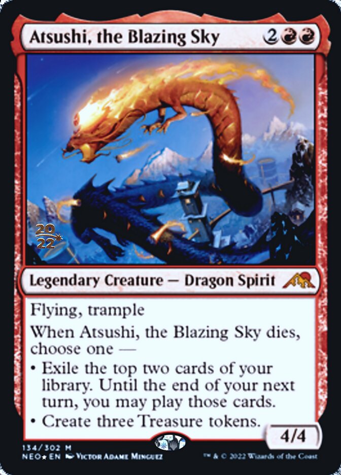 Atsushi, the Blazing Sky [Kamigawa: Neon Dynasty Prerelease Promos] | Devastation Store