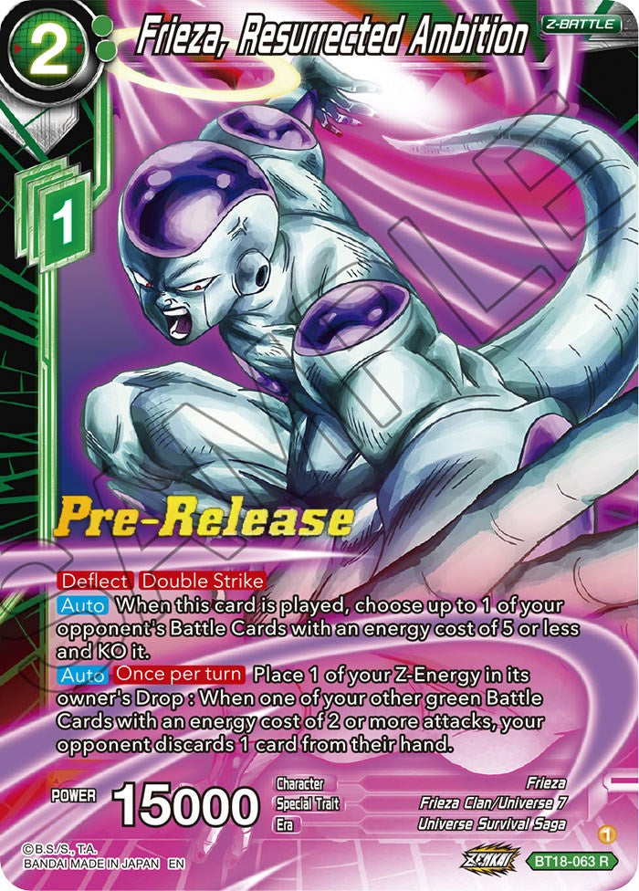 Frieza, Resurrected Ambition (BT18-063) [Dawn of the Z-Legends Prerelease Promos] | Devastation Store