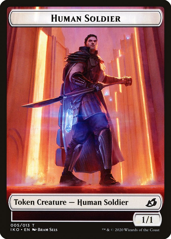 Human Soldier (005/013) [Ikoria: Lair of Behemoths Tokens] | Devastation Store