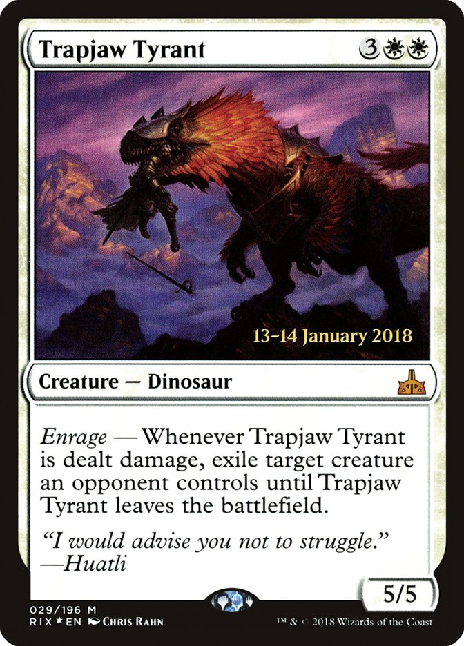 Trapjaw Tyrant [Rivals of Ixalan Prerelease Promos] - Devastation Store | Devastation Store