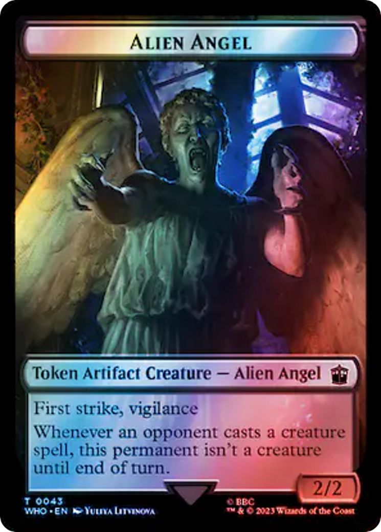 Alien Angel // Food (0058) Double-Sided Token (Surge Foil) [Doctor Who Tokens] | Devastation Store