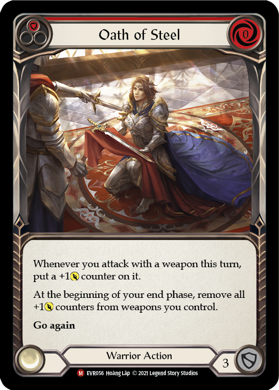 Oath of Steel (Red) [EVR056] (Everfest)  1st Edition Rainbow Foil | Devastation Store