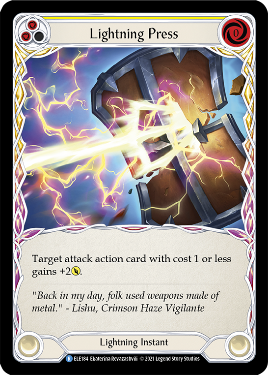 Lightning Press (Yellow) [ELE184] (Tales of Aria)  1st Edition Rainbow Foil | Devastation Store