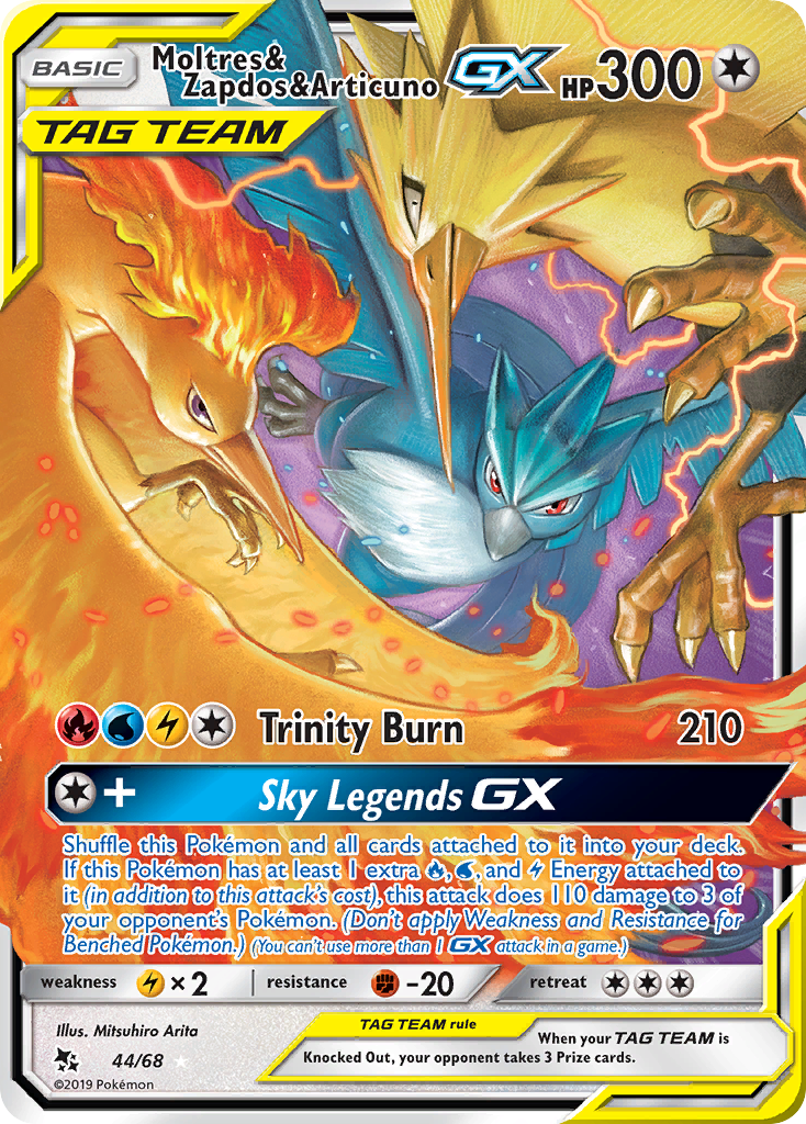 Moltres & Zapdos & Articuno GX (44/68) [Sun & Moon: Hidden Fates] | Devastation Store