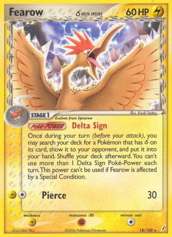 Fearow (18/100) (Delta Species) [EX: Crystal Guardians] | Devastation Store