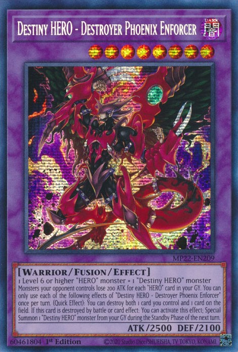 Destiny HERO - Destroyer Phoenix Enforcer [MP22-EN209] Prismatic Secret Rare | Devastation Store