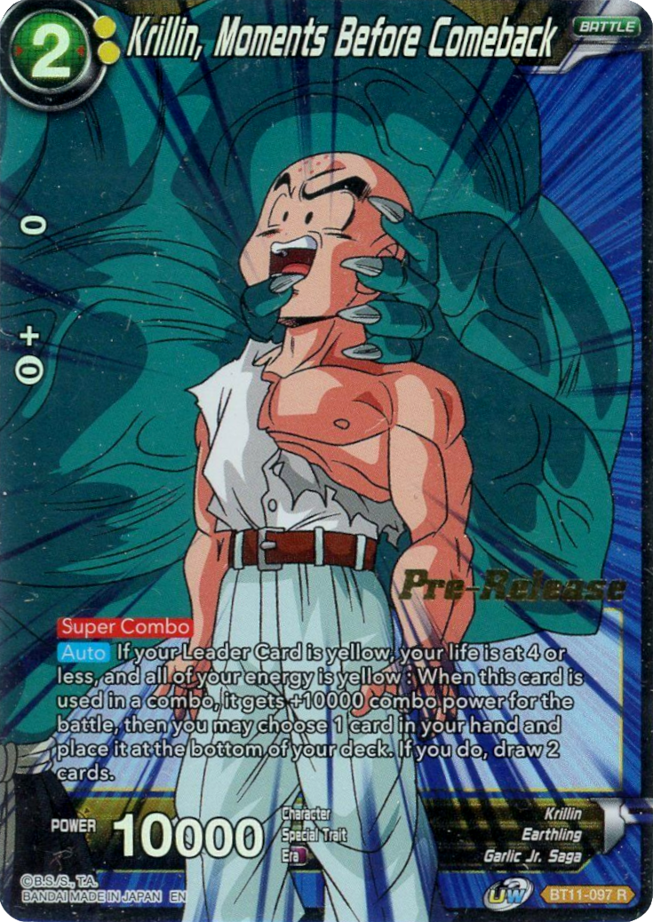 Krillin, Moments Before Comeback (BT11-097) [Vermilion Bloodline Prerelease Promos] | Devastation Store