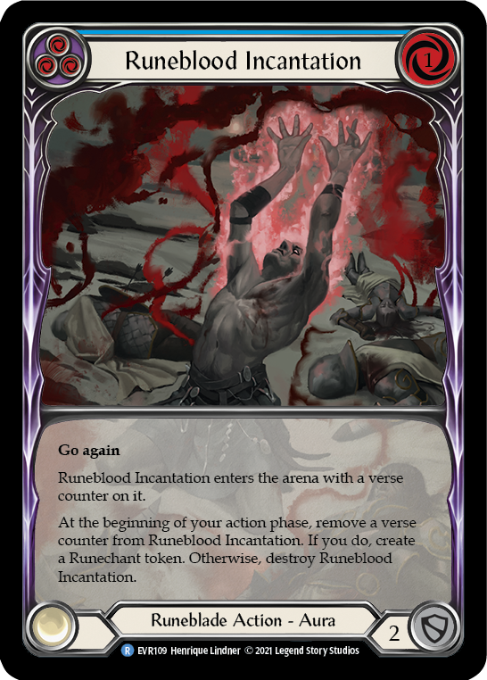 Runeblood Incantation (Blue) [EVR109] (Everfest)  1st Edition Extended Art Rainbow Foil | Devastation Store