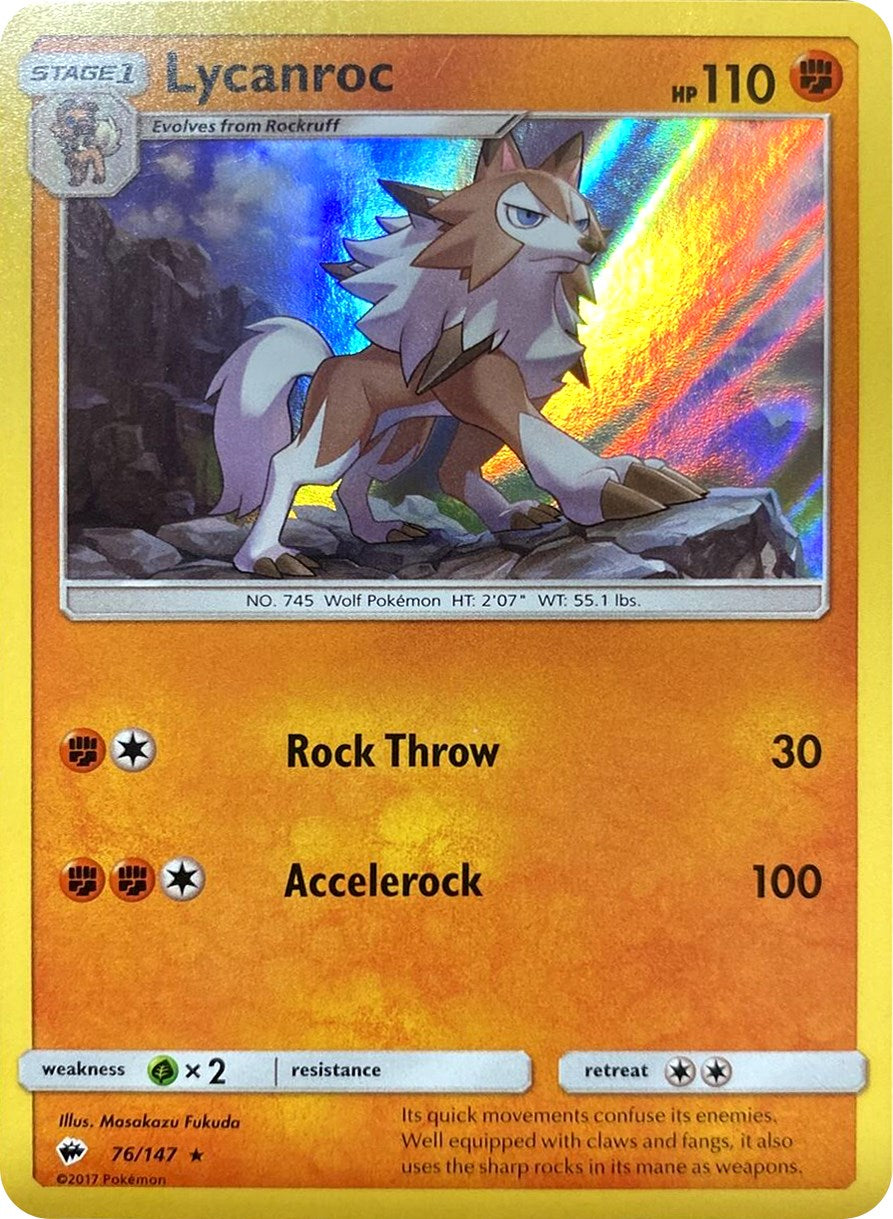 Lycanroc (76/147) (Water Web Holo) [Sun & Moon: Burning Shadows] | Devastation Store