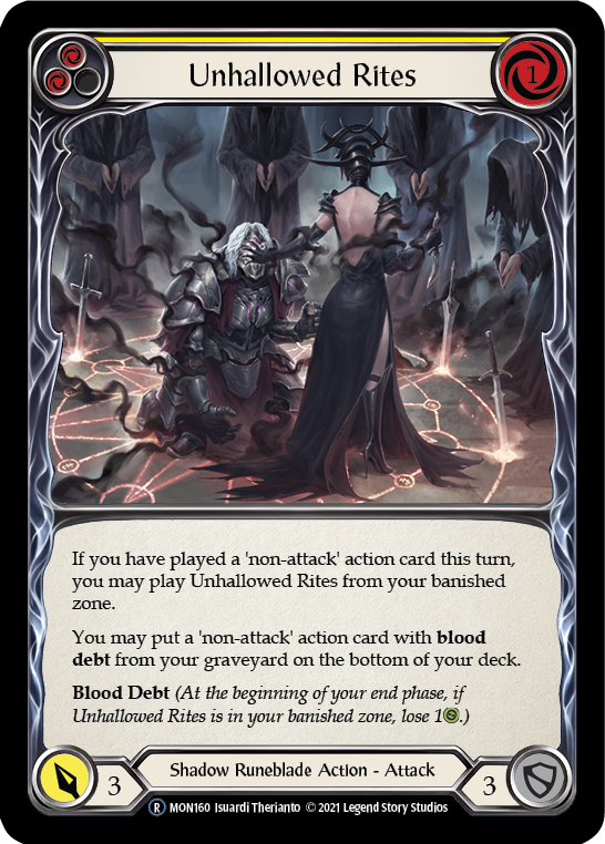 Unhallowed Rites (Yellow) (Rainbow Foil) [U-MON160-RF] Unlimited Edition Rainbow Foil | Devastation Store