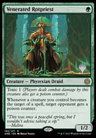 Venerated Rotpriest (Promo Pack) [Phyrexia: All Will Be One Promos] | Devastation Store