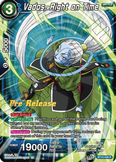 Vados, Right on Time (BT15-036) [Saiyan Showdown Prerelease Promos] | Devastation Store