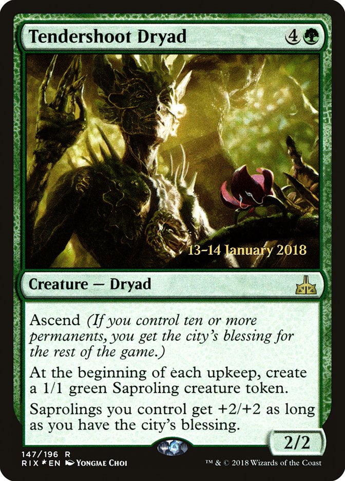 Tendershoot Dryad [Rivals of Ixalan Prerelease Promos] | Devastation Store