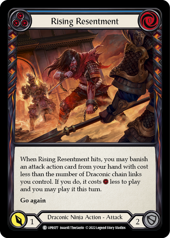 Rising Resentment (Blue) [UPR077] (Uprising)  Rainbow Foil | Devastation Store