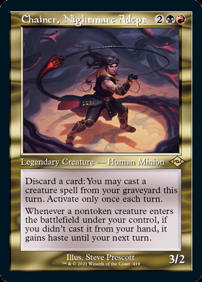 Chainer, Nightmare Adept (Retro Foil Etched) [Modern Horizons 2] | Devastation Store