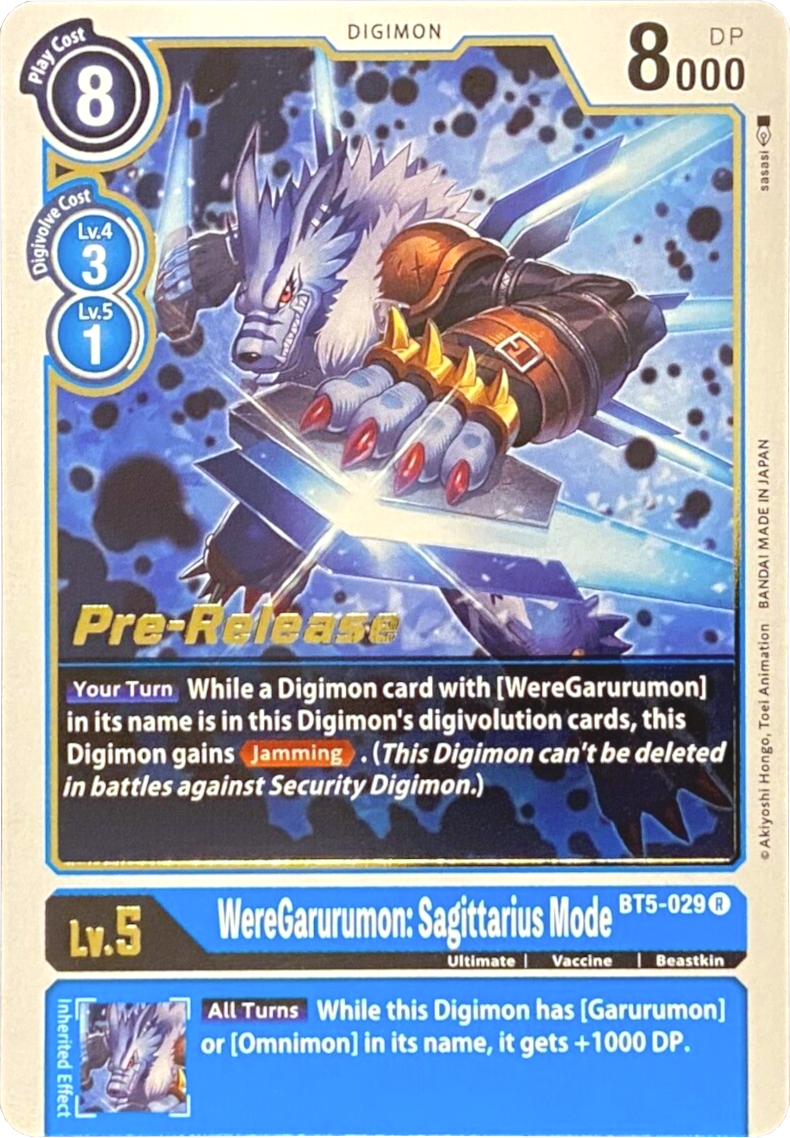 WereGarurumon: Sagittarius Mode [BT5-029] [Battle of Omni Pre-Release Promos] | Devastation Store