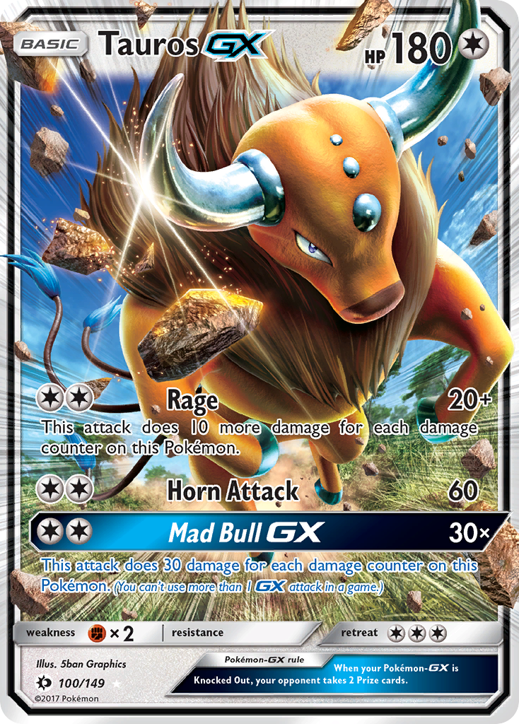 Tauros GX (100/149) [Sun & Moon: Base Set] | Devastation Store