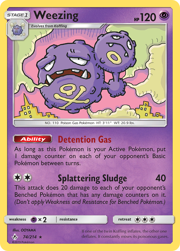 Weezing (74/214) [Sun & Moon: Unbroken Bonds] | Devastation Store