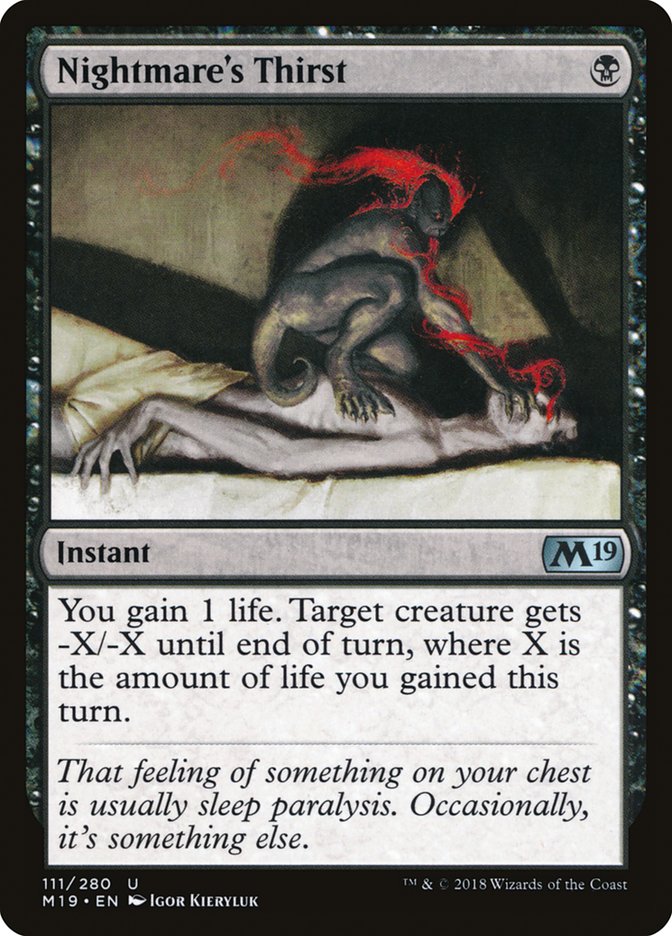 Nightmare's Thirst [Core Set 2019] | Devastation Store
