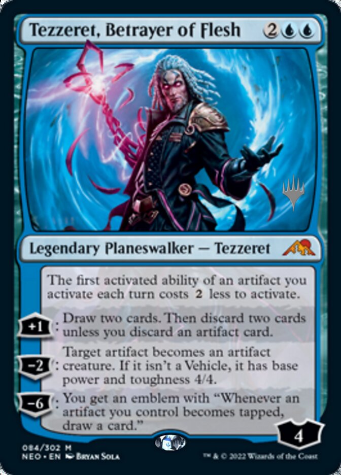 Tezzeret, Betrayer of Flesh (Promo Pack) [Kamigawa: Neon Dynasty Promos] | Devastation Store