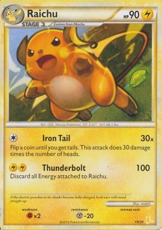 Raichu (19/30) [HeartGold & SoulSilver: Trainer Kit - Raichu] | Devastation Store