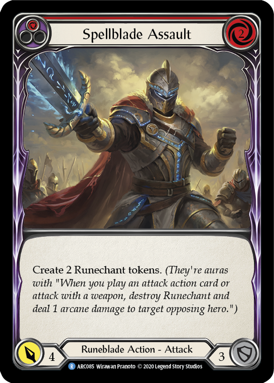 Spellblade Assault (Red) [ARC085] Unlimited Edition Rainbow Foil - Devastation Store | Devastation Store