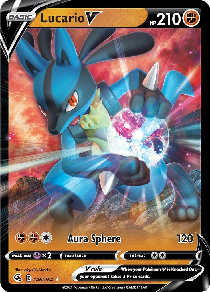 Lucario V (146/264) [Sword & Shield: Fusion Strike] | Devastation Store