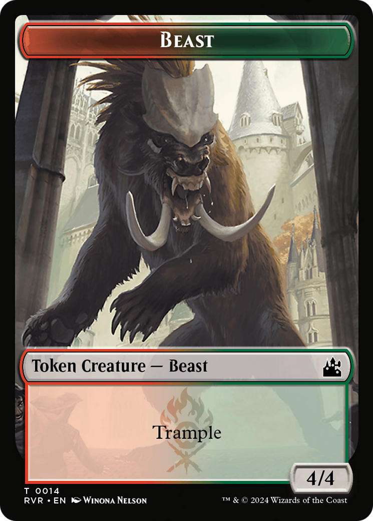 Beast Token [Ravnica Remastered Tokens] | Devastation Store