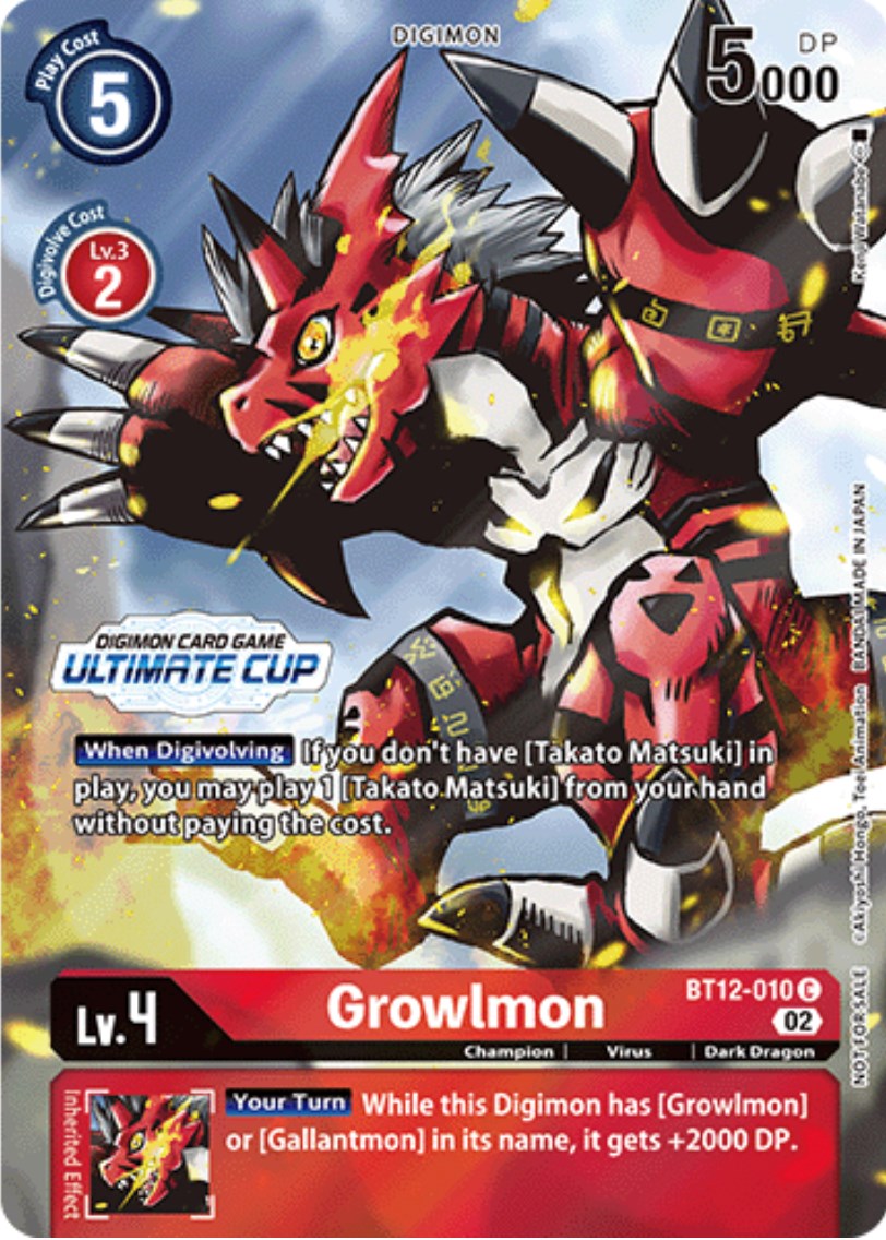 Growlmon [BT12-010] (Ultimate Cup) [Across Time Promos] | Devastation Store