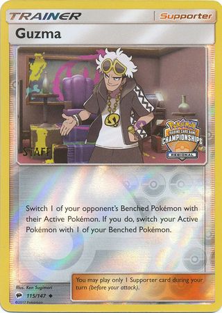 Guzma (115/147) (League Promo) (Staff) [Sun & Moon: Burning Shadows] | Devastation Store