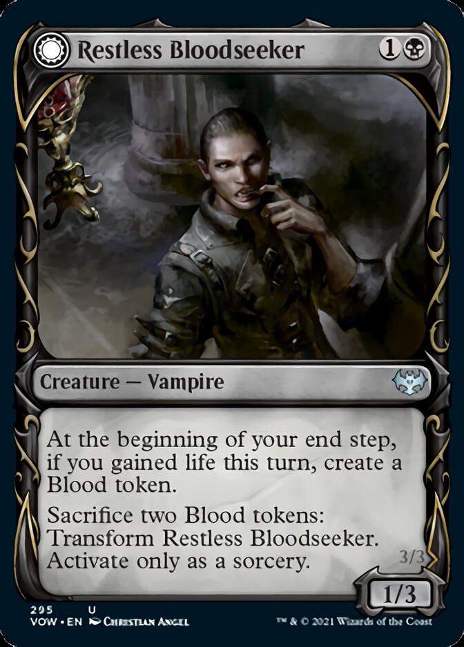 Restless Bloodseeker // Bloodsoaked Reveler (Showcase Fang Frame) [Innistrad: Crimson Vow] | Devastation Store