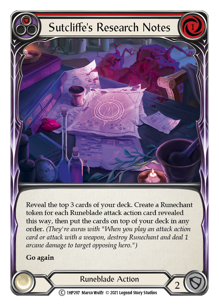 Sutcliffe's Research Notes (Red) [1HP297] | Devastation Store