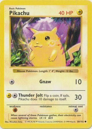 Pikachu (58/102) [Base Set Shadowless Unlimited] | Devastation Store