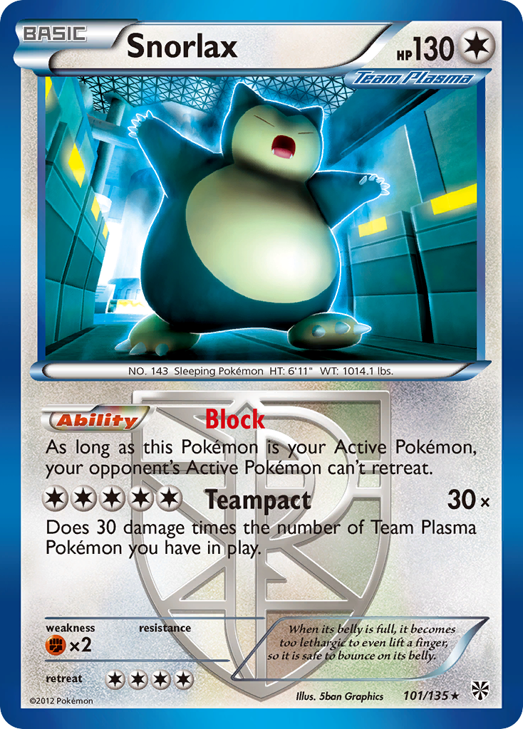 Snorlax (101/135) [Black & White: Plasma Storm] | Devastation Store