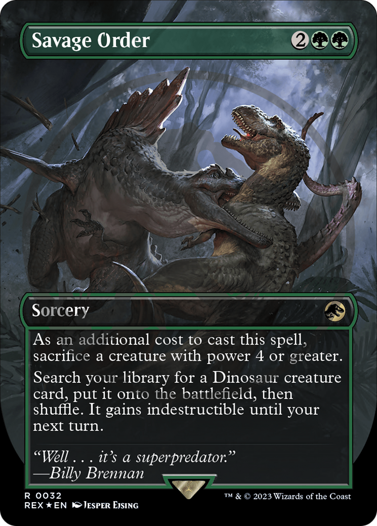 Savage Order Emblem (Borderless) [Jurassic World Collection Tokens] | Devastation Store