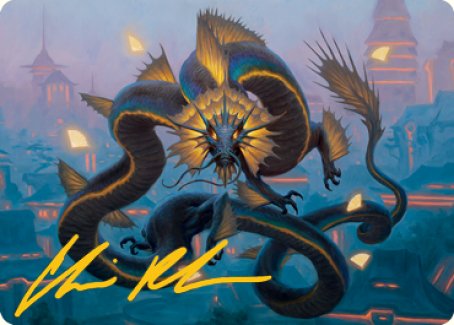 Ao, the Dawn Sky 1 Art Card (Gold-Stamped Signature) [Kamigawa: Neon Dynasty Art Series] | Devastation Store