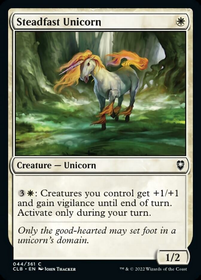 Steadfast Unicorn [Commander Legends: Battle for Baldur's Gate] | Devastation Store