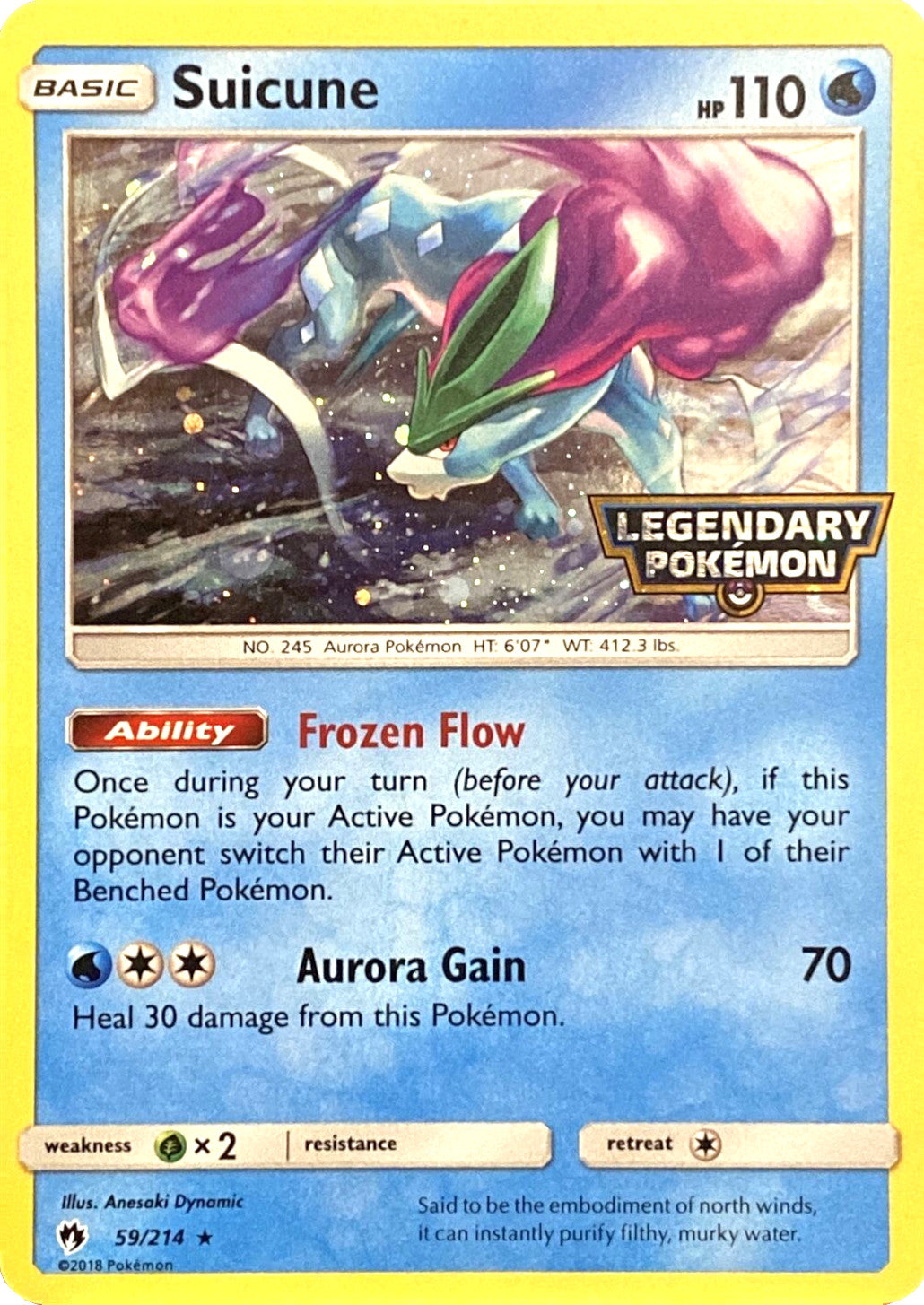 Suicune (59/214) (Legendary Pokemon Stamped) [Sun & Moon: Lost Thunder] | Devastation Store