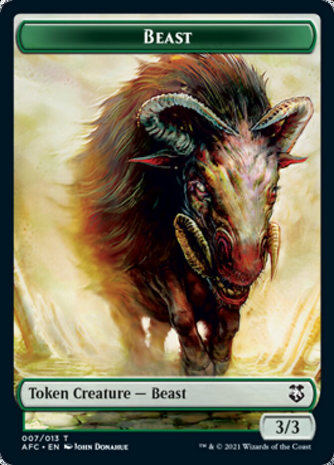 Beast // Dragon Spirit Double-sided Token [Dungeons & Dragons: Adventures in the Forgotten Realms Commander Tokens] | Devastation Store