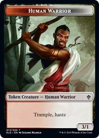 Human Warrior // Food (15) Double-sided Token [Throne of Eldraine Tokens] | Devastation Store