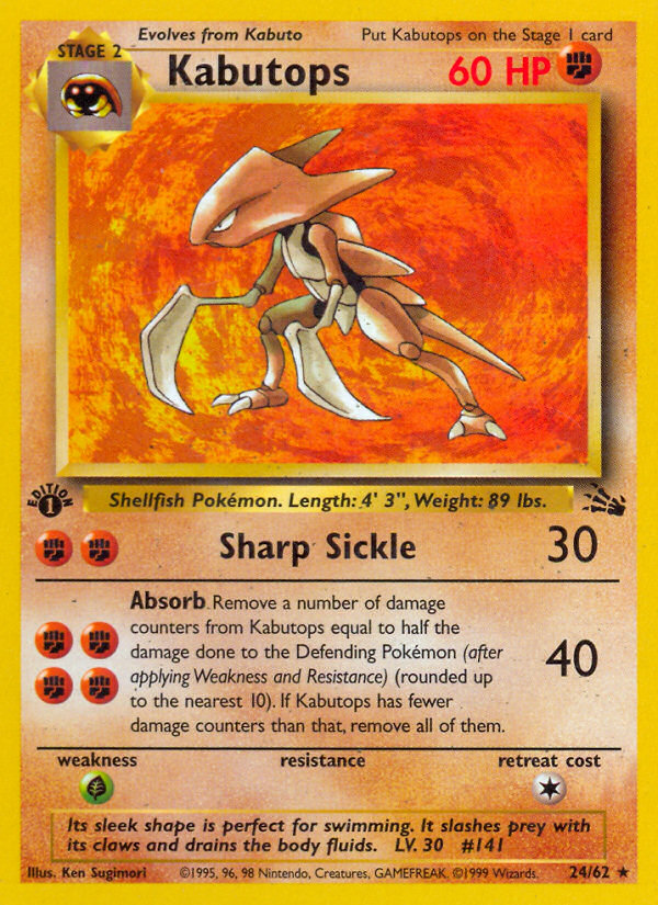 Kabutops (24/62) [Fossil 1st Edition] | Devastation Store