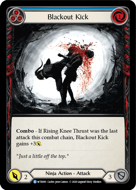 Blackout Kick (Blue) [WTR091] Unlimited Edition Rainbow Foil - Devastation Store | Devastation Store