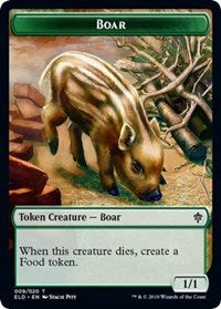 Boar // Food (15) Double-sided Token [Throne of Eldraine Tokens] | Devastation Store