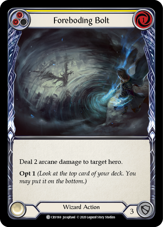 Foreboding Bolt (Yellow) [CRU169] 1st Edition Rainbow Foil - Devastation Store | Devastation Store