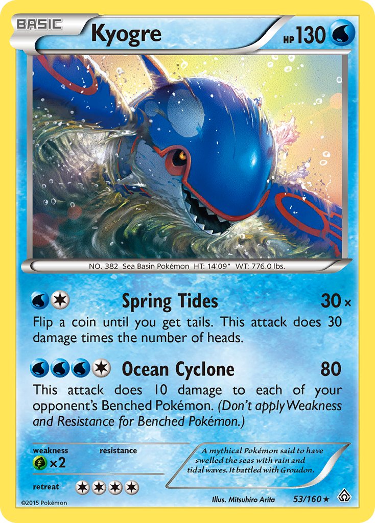 Kyogre (53/160) (Theme Deck Exclusive) [XY: Primal Clash] | Devastation Store