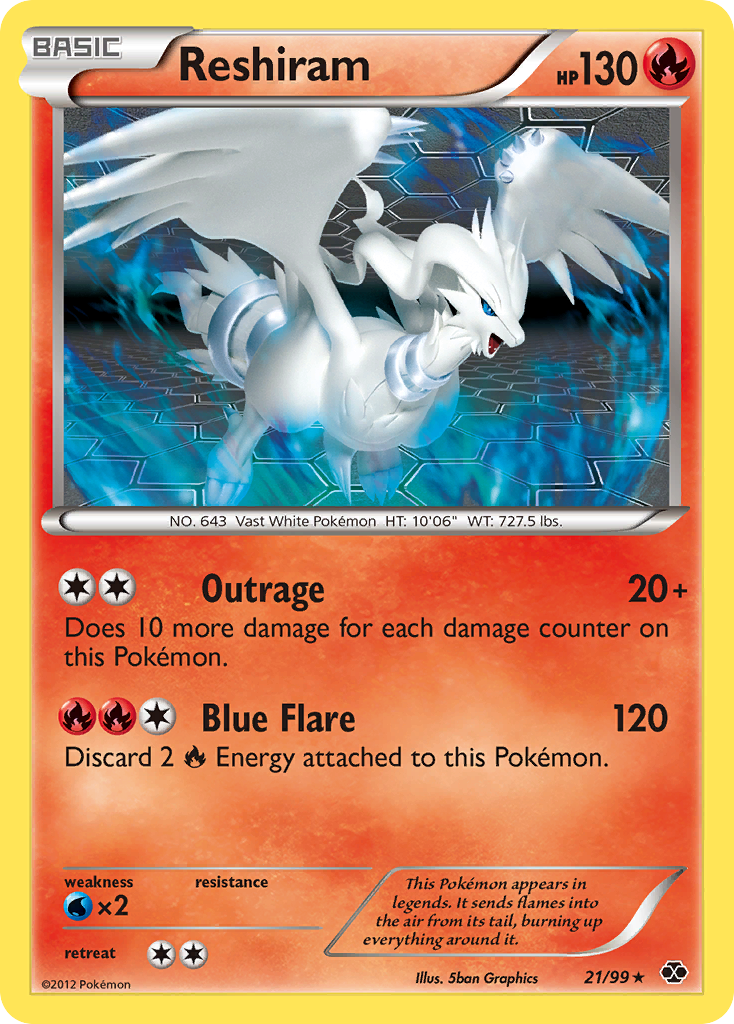 Reshiram (21/99) [Black & White: Next Destinies] | Devastation Store