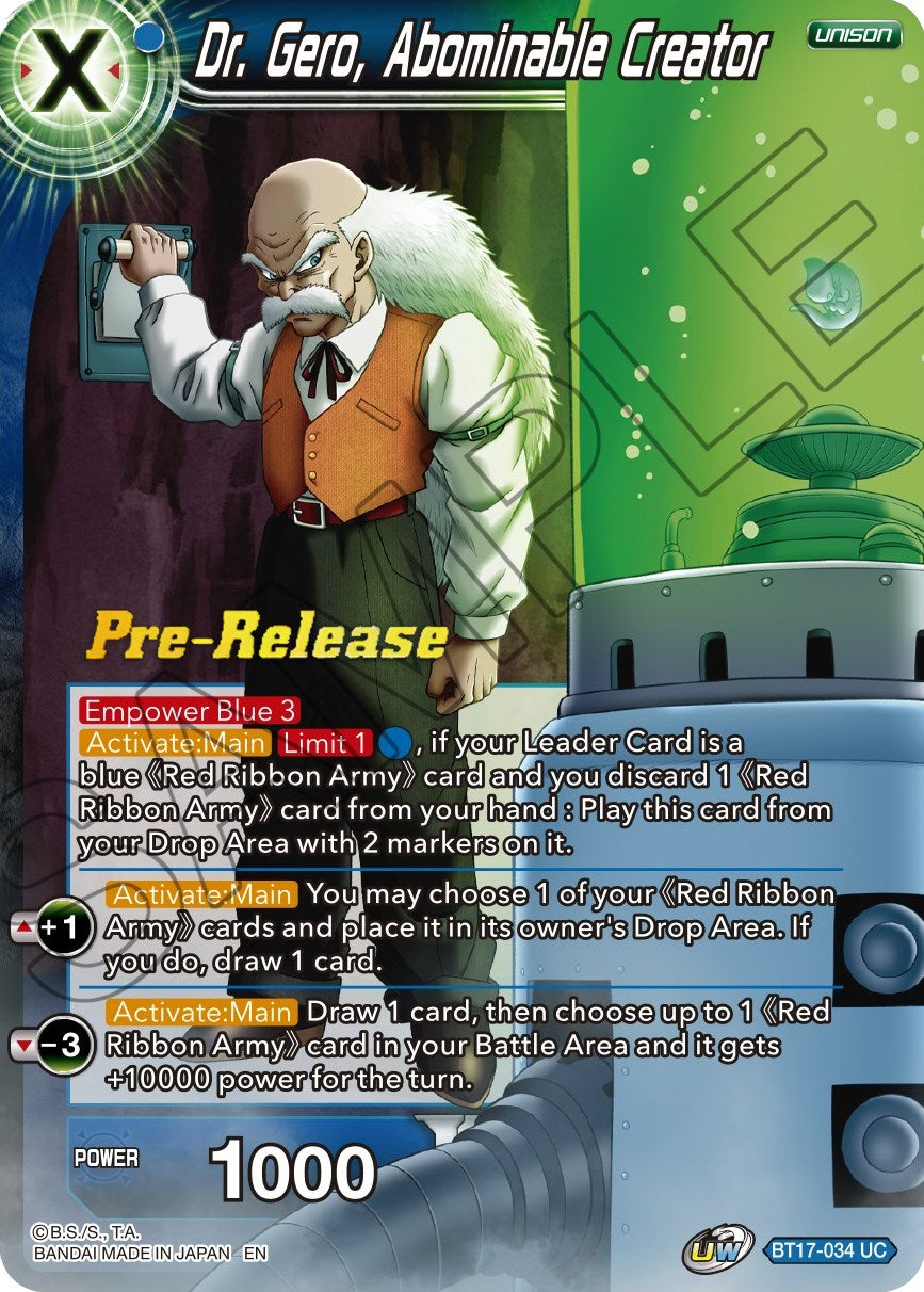 Dr. Gero, Abominable Creator (BT17-034) [Ultimate Squad Prerelease Promos] | Devastation Store