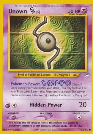 Unown [S] (87/105) [Neo Destiny Unlimited] | Devastation Store